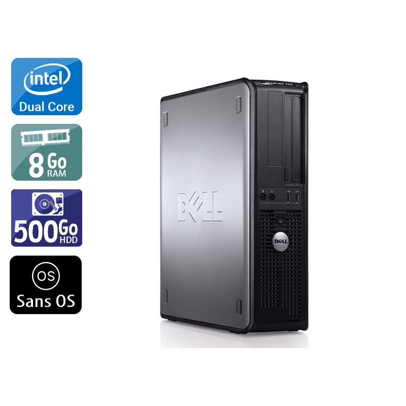 Dell Optiplex 780 SFF Dual Core 8Go RAM 500Go HDD Sans OS