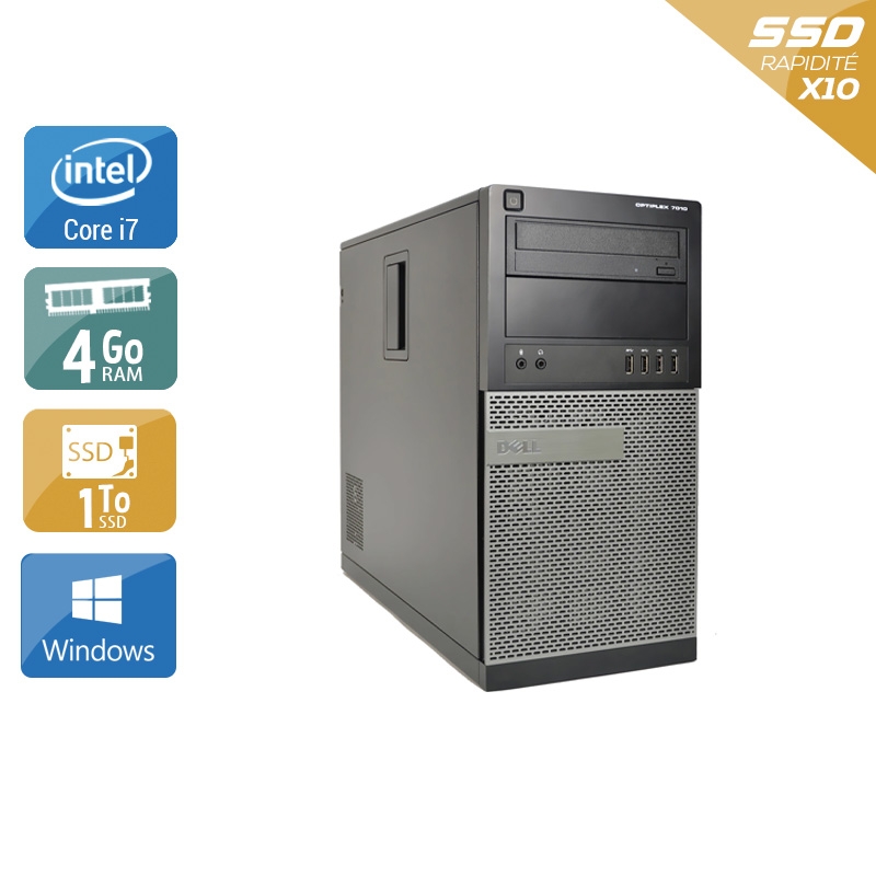 Dell Optiplex 790 Tower i7 4Go RAM 1To SSD Windows 10