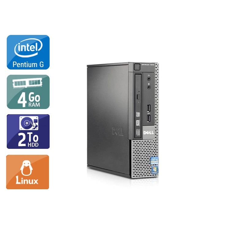 Dell Optiplex 790 USDT Pentium G Dual Core 4Go RAM 2To HDD Linux