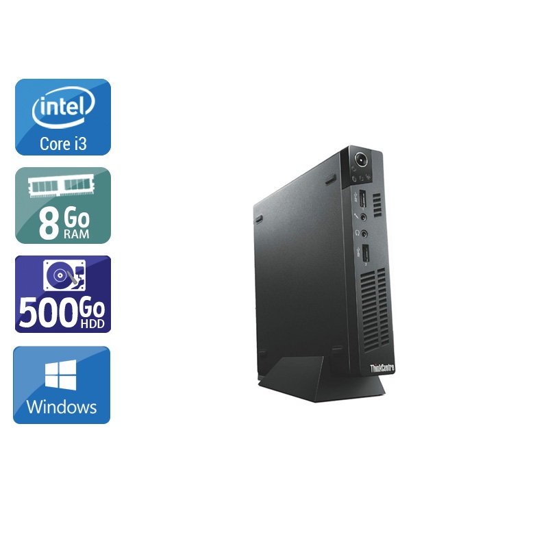 Lenovo ThinkCentre M72E Tiny i3 8Go RAM 500Go HDD Windows 10