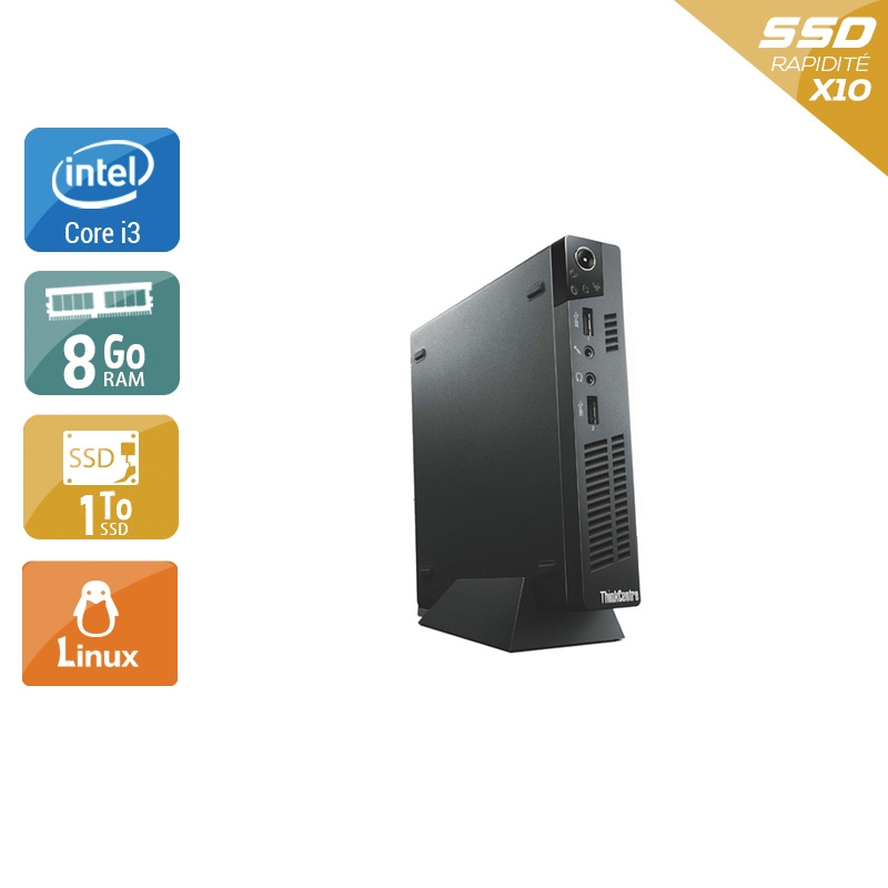 Lenovo ThinkCentre M72E Tiny i3 8Go RAM 1To SSD Linux