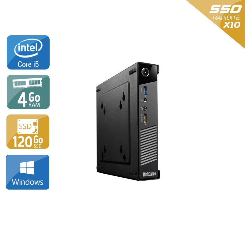 Lenovo ThinkCentre M73 Tiny i5 4Go RAM 120Go SSD Windows 10