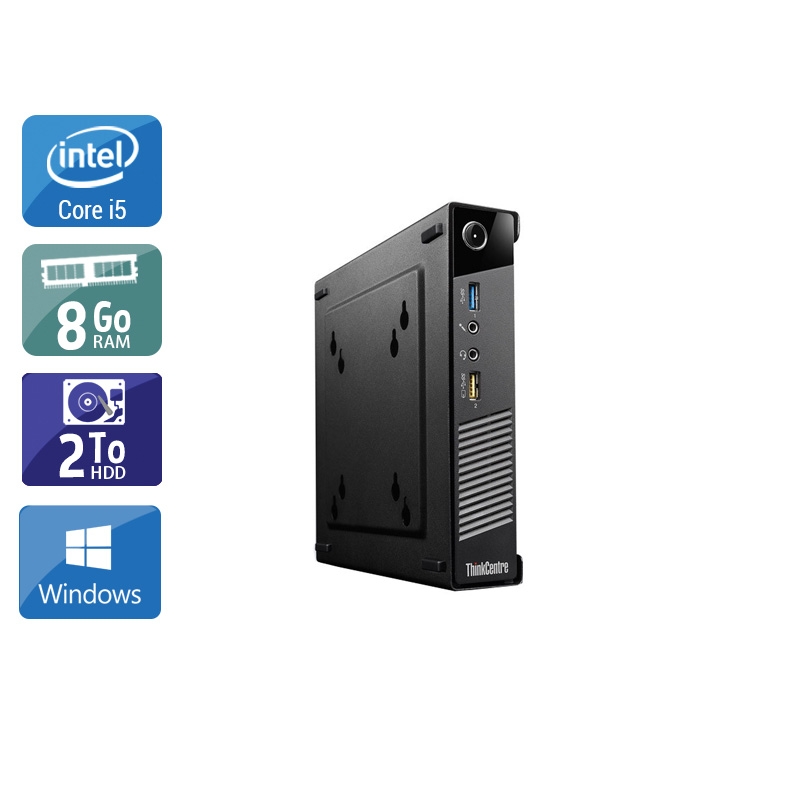 Lenovo ThinkCentre M73 Tiny i5 8Go RAM 2To HDD Windows 10