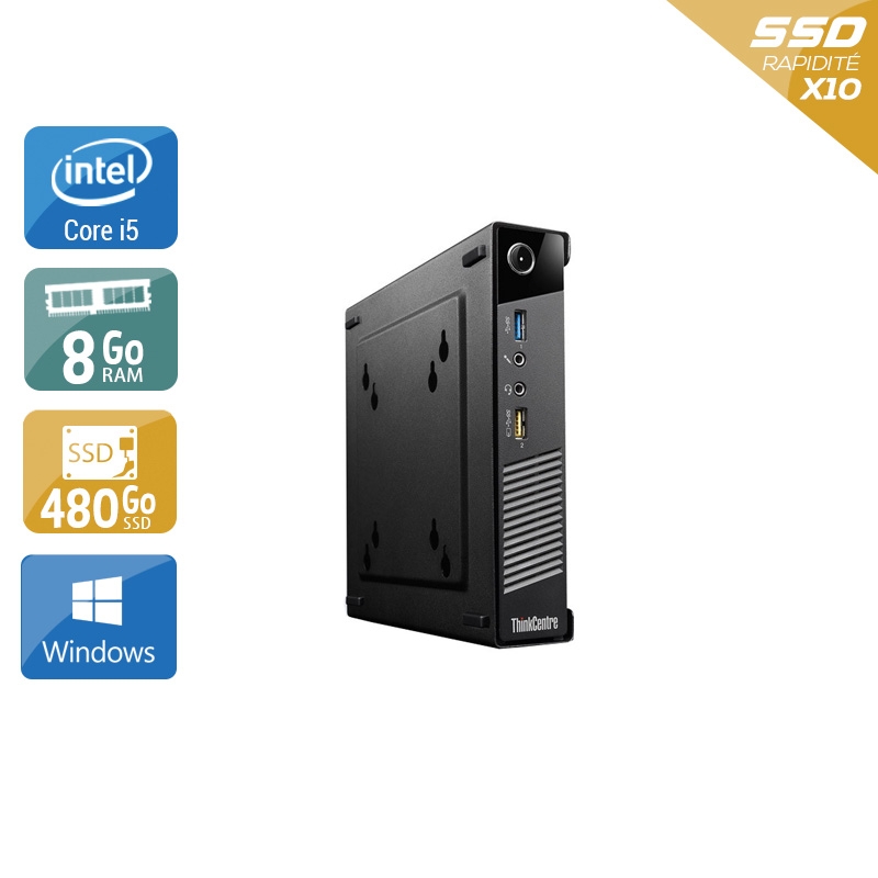 Lenovo ThinkCentre M73 Tiny i5 8Go RAM 480Go SSD Windows 10