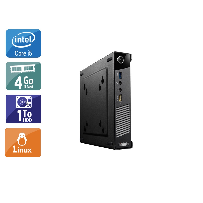 Lenovo ThinkCentre M73 Tiny i5 4Go RAM 1To HDD Linux