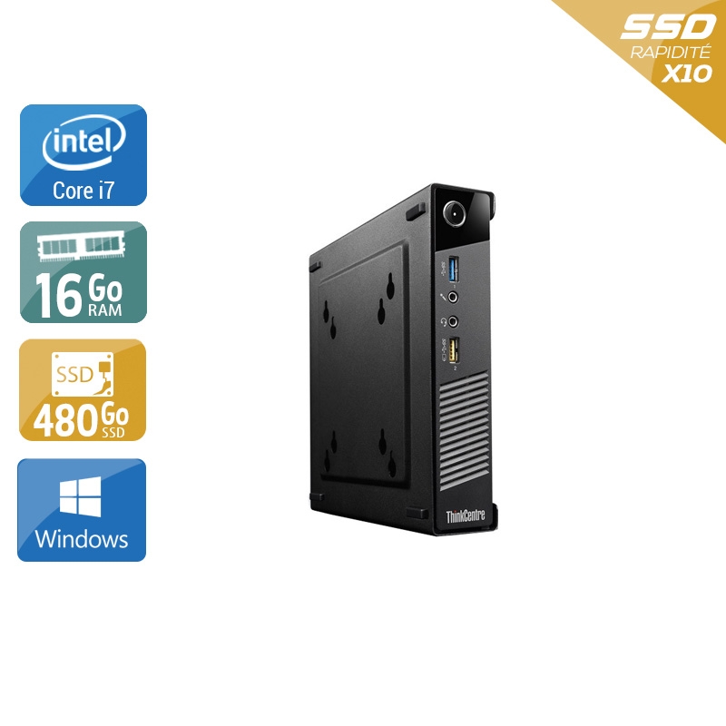 Lenovo ThinkCentre M73 Tiny i7 16Go RAM 480Go SSD Windows 10