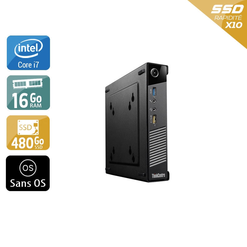Lenovo ThinkCentre M73 Tiny i7 16Go RAM 480Go SSD Sans OS