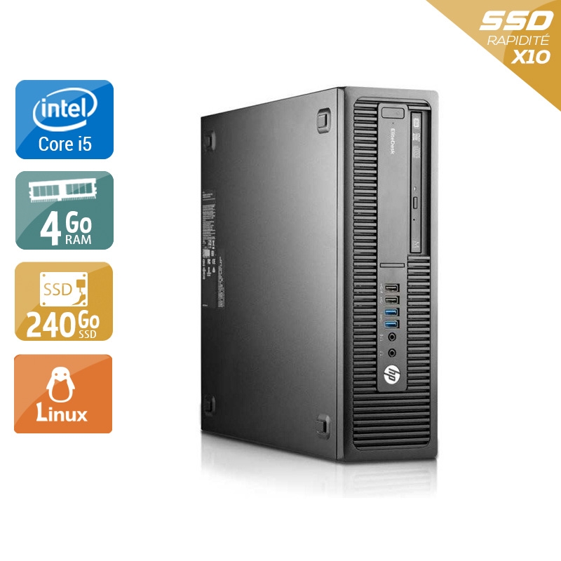 HP EliteDesk 800 G1 SFF i5 4Go RAM 240Go SSD Linux