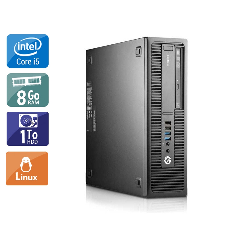 HP EliteDesk 800 G1 SFF i5 8Go RAM 1To HDD Linux