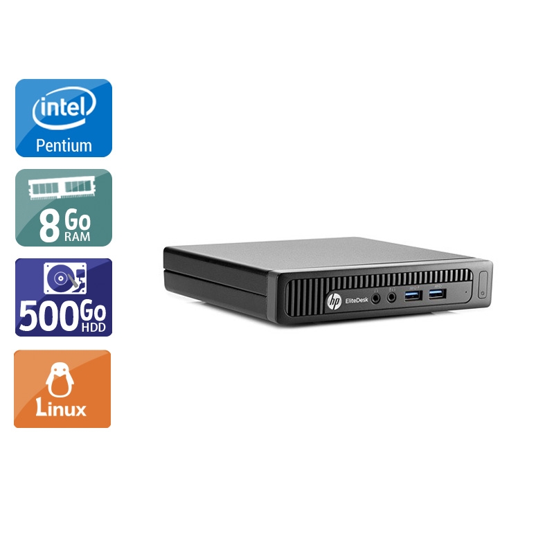 HP EliteDesk 800 G1 TINY Pentium G Dual Core 8Go RAM 500Go HDD Linux