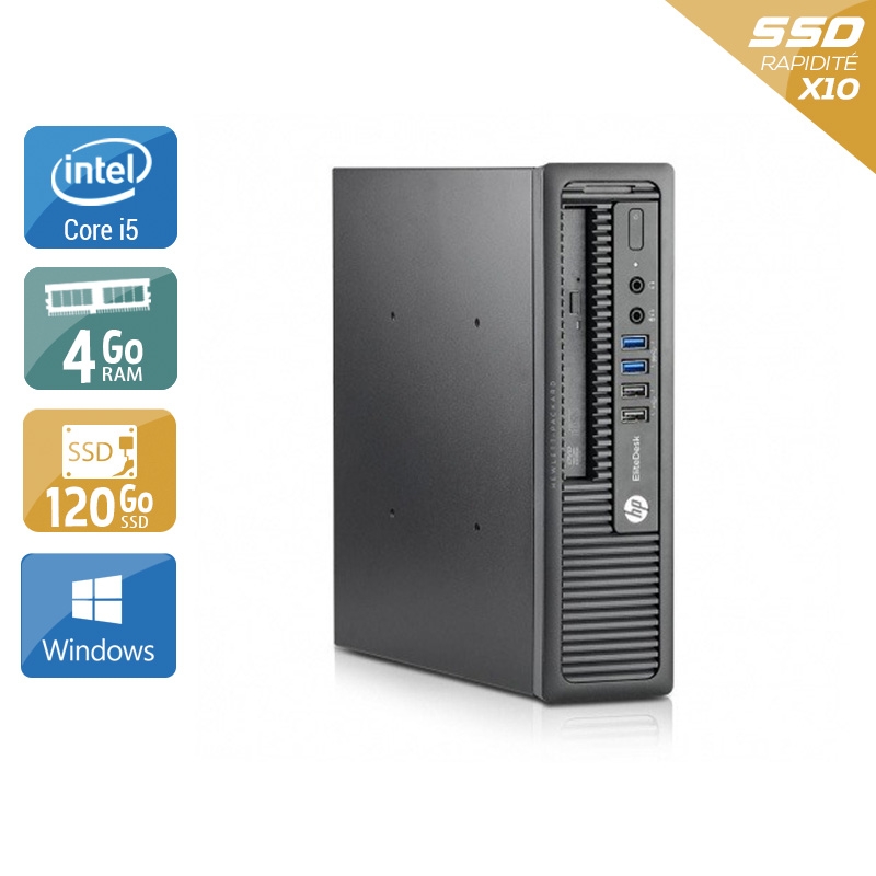 HP EliteDesk 800 G1 USDT i5 4Go RAM 120Go SSD Windows 10