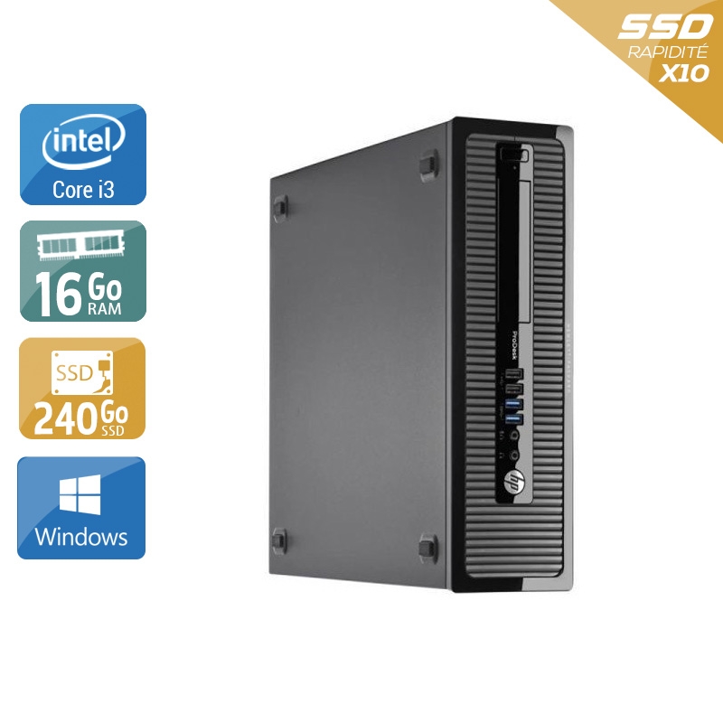 HP ProDesk 400 G2 Tower i3 16Go RAM 240Go SSD Windows 10