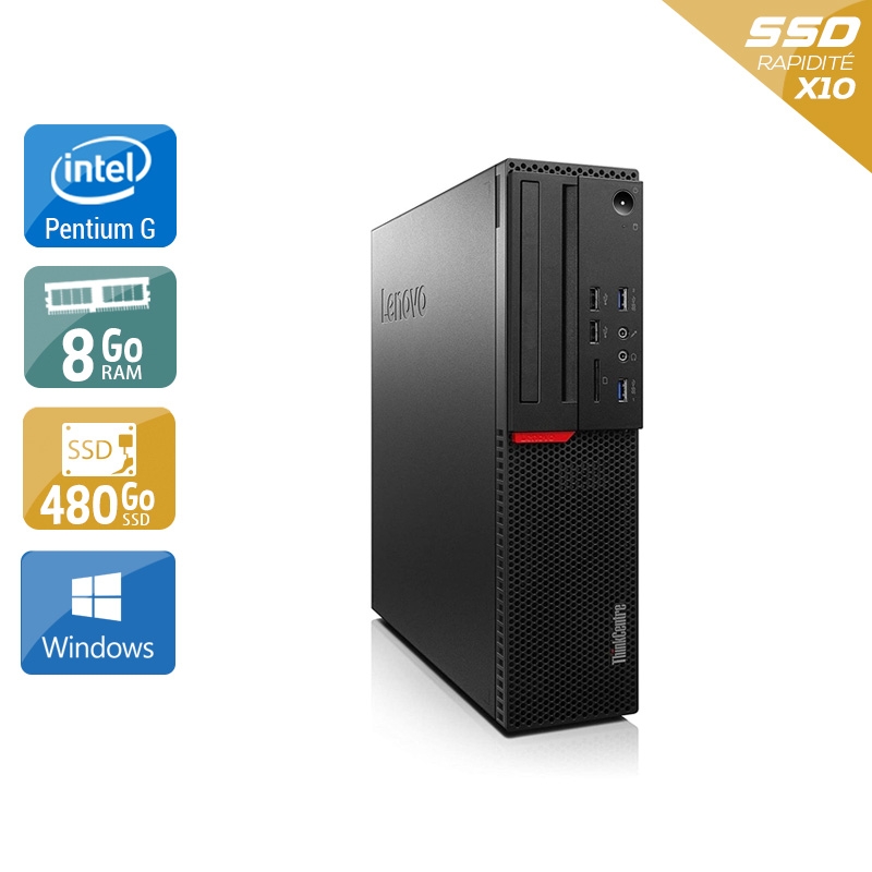 Lenovo ThinkCentre M700 SFF Pentium G Dual Core Gen 6 8Go RAM 480Go SSD Windows 10