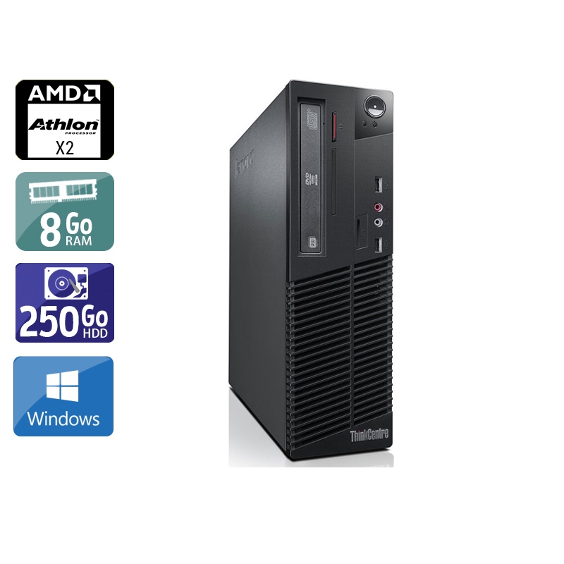 Lenovo ThinkCentre M77 SFF AMD Athlon Dual Core 8Go RAM 250Go HDD Windows 10