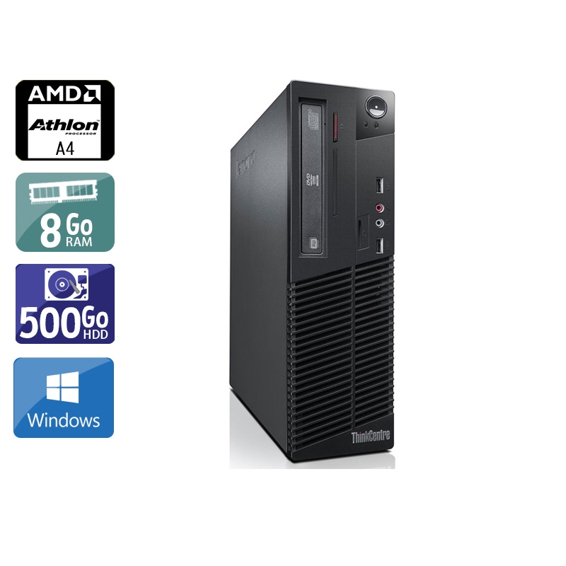 Lenovo ThinkCentre M78 SFF AMD A4 8Go RAM 500Go HDD Windows 10