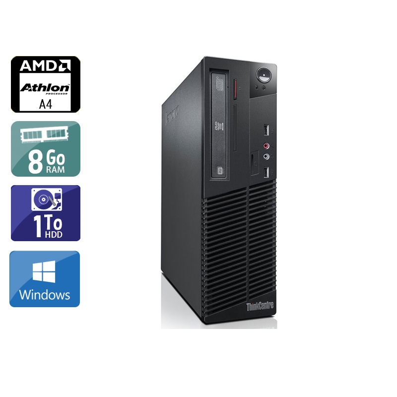 Lenovo ThinkCentre M78 SFF AMD A4 8Go RAM 1To HDD Windows 10