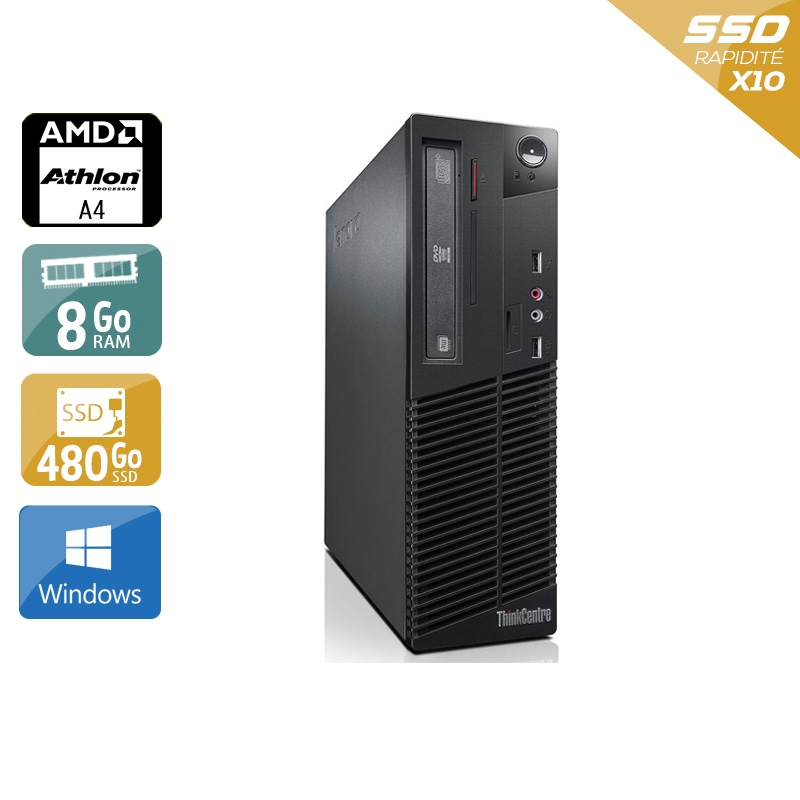 Lenovo ThinkCentre M78 SFF AMD A4 8Go RAM 480Go SSD Windows 10