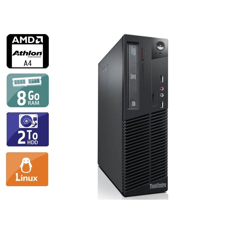 Lenovo ThinkCentre M78 SFF AMD A4 8Go RAM 2To HDD Linux