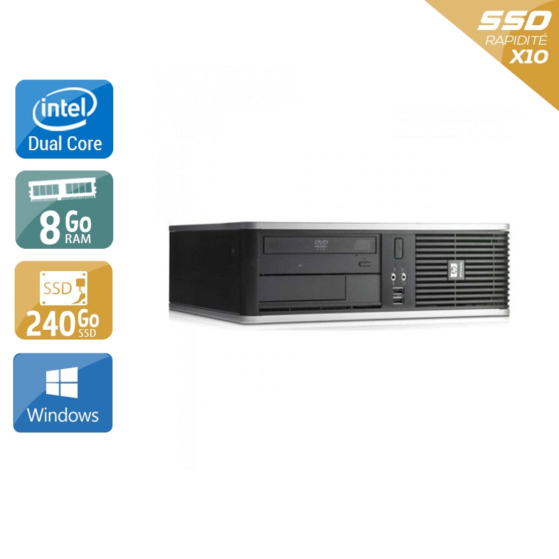 HP Compaq dc7900 SFF Dual Core 8Go RAM 240Go SSD Windows 10