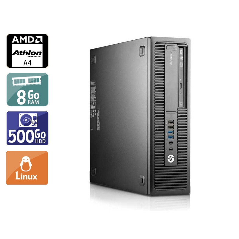 HP EliteDesk 705 G1 SFF AMD A4 8Go RAM 500Go HDD Linux