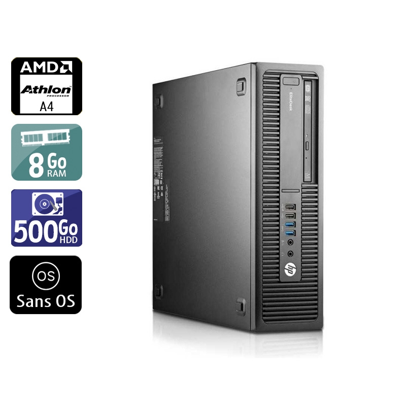HP EliteDesk 705 G1 SFF AMD A4 8Go RAM 500Go HDD Sans OS