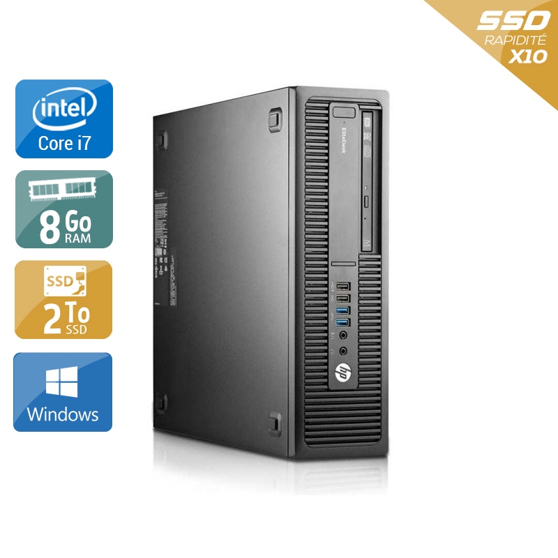 HP EliteDesk 800 G1 SFF i7 8Go RAM 2To SSD Windows 10