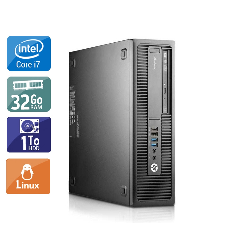HP EliteDesk 800 G1 SFF i7 32Go RAM 1To HDD Linux