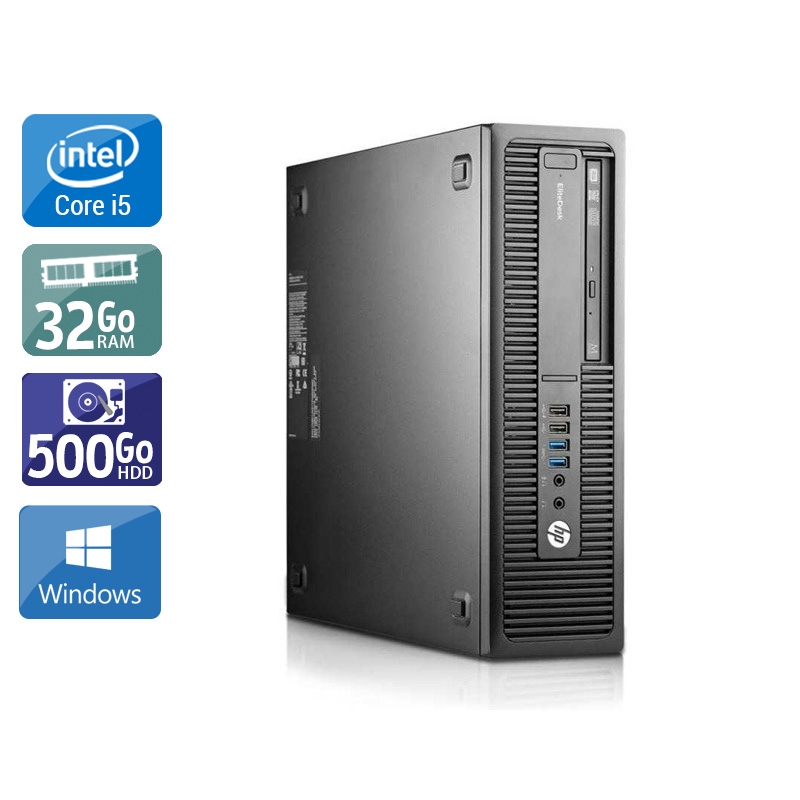 HP EliteDesk 800 G2 SFF i5 Gen 6 32Go RAM 500Go HDD Windows 10