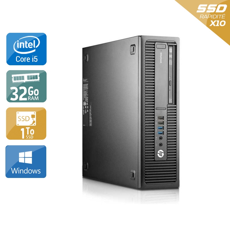 HP EliteDesk 800 G2 SFF i5 Gen 6 32Go RAM 1To SSD Windows 10