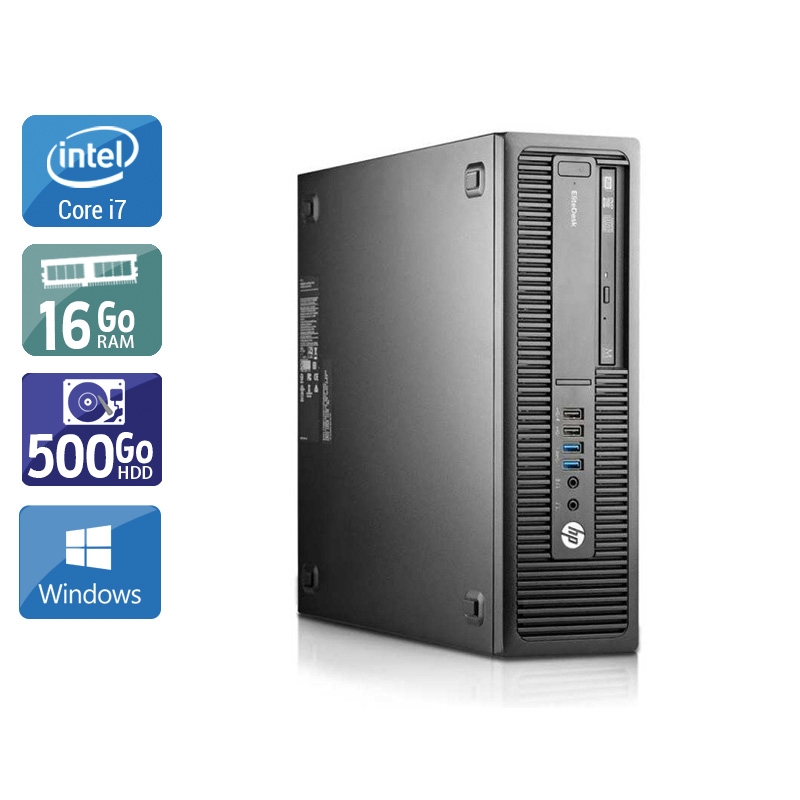 HP EliteDesk 800 G2 SFF i7 Gen 6 16Go RAM 500Go HDD Windows 10