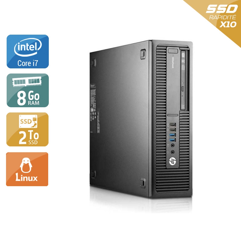 HP EliteDesk 800 G2 SFF i7 Gen 6 8Go RAM 2To SSD Linux