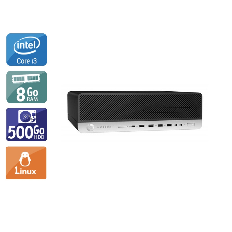 HP EliteDesk 800 G3 SFF i3 Gen 7 8Go RAM 500Go HDD Linux