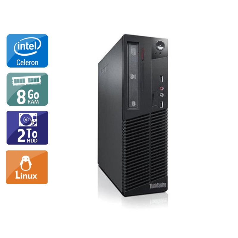 Lenovo ThinkCentre M71 SFF Celeron Dual Core 8Go RAM 2To HDD Linux