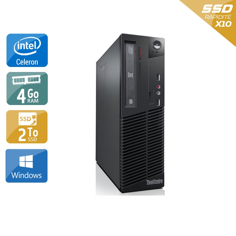 Lenovo ThinkCentre M73 SFF Celeron Dual Core 4Go RAM 2To SSD Windows 10