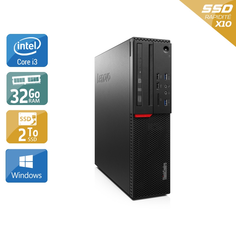 Lenovo ThinkCentre M800 SFF i3 Gen 6 32Go RAM 2To SSD Windows 10