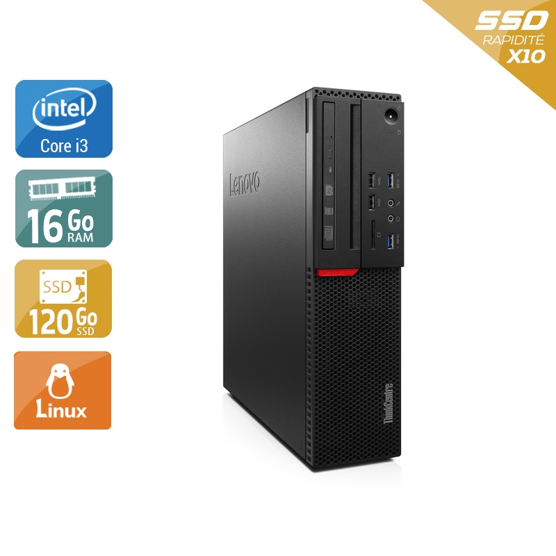Lenovo ThinkCentre M800 SFF i3 Gen 6 16Go RAM 120Go SSD Linux