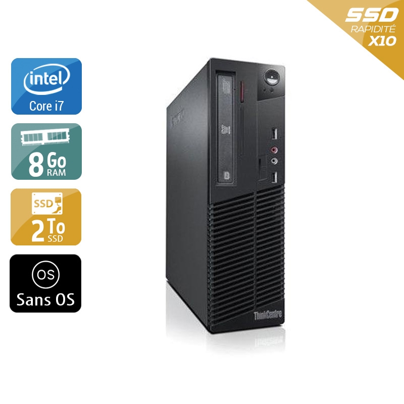 Lenovo ThinkCentre M71 SFF i7 8Go RAM 2To SSD Sans OS