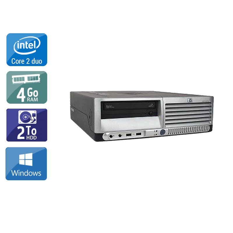 HP Compaq dc7700 SFF Core 2 Duo 4Go RAM 2To HDD Windows 10