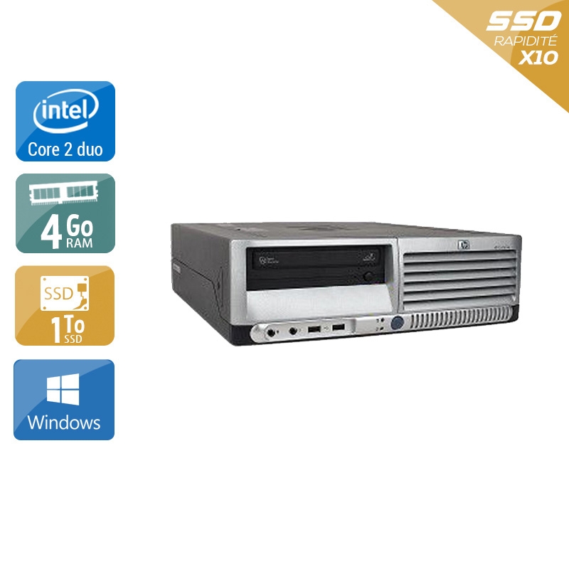 HP Compaq dc7700 SFF Core 2 Duo 4Go RAM 1To SSD Windows 10