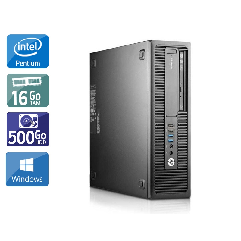 HP EliteDesk 800 G1 SFF Pentium G Dual Core 16Go RAM 500Go HDD Windows 10