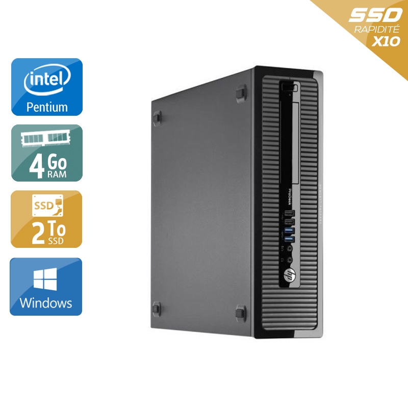 HP ProDesk 400 G1 SFF Pentium G Dual Core 4Go RAM 2To SSD Windows 10
