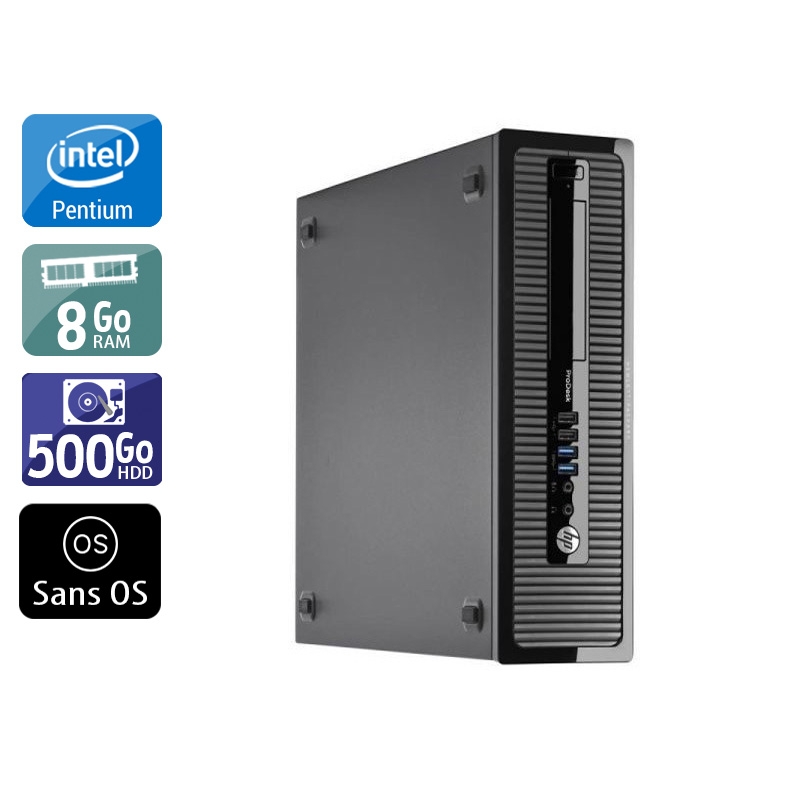 HP ProDesk 400 G1 SFF Pentium G Dual Core 8Go RAM 500Go HDD Sans OS