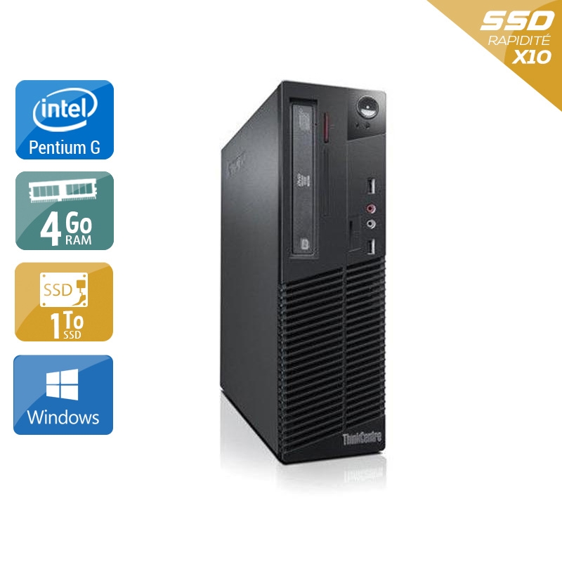 Lenovo ThinkCentre M72E SFF Pentium G Dual Core 4Go RAM 1To SSD Windows 10