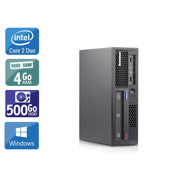 Lenovo ThinkCentre M58 USFF Core 2 Duo 4Go RAM 500Go HDD Windows 10