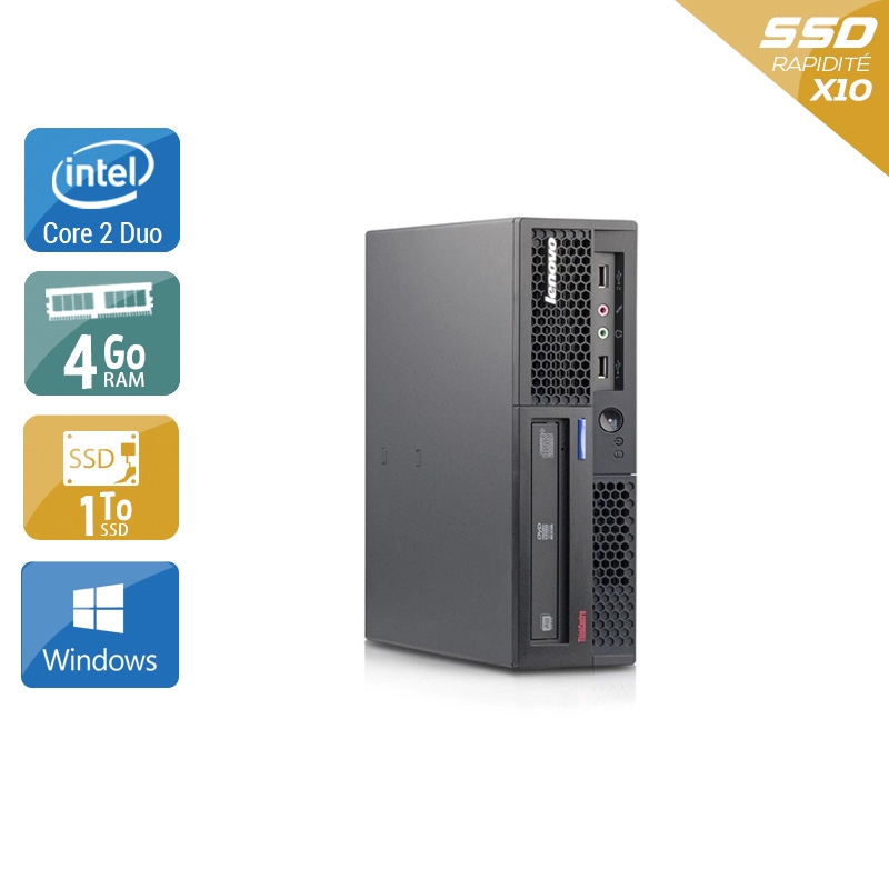 Lenovo ThinkCentre M58 USFF Core 2 Duo 4Go RAM 1To SSD Windows 10
