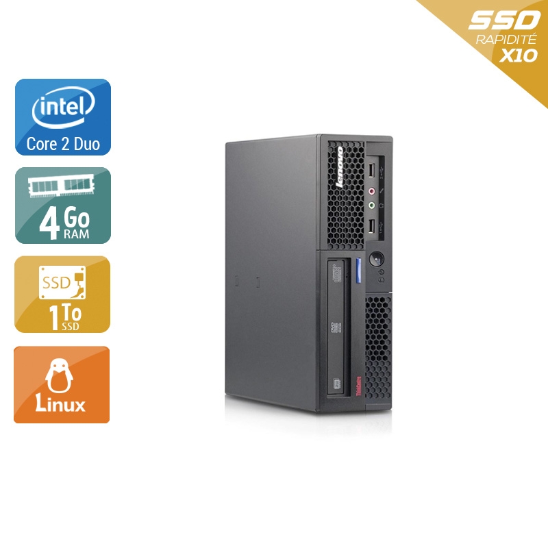 Lenovo ThinkCentre M58 USFF Core 2 Duo 4Go RAM 1To SSD Linux