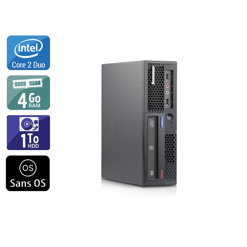 Lenovo ThinkCentre M58 USFF Core 2 Duo 4Go RAM 1To HDD Sans OS