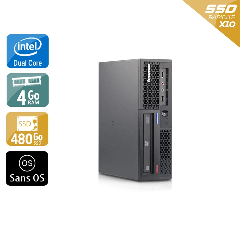 Lenovo ThinkCentre M58 USFF Dual Core 4Go RAM 480Go SSD Sans OS