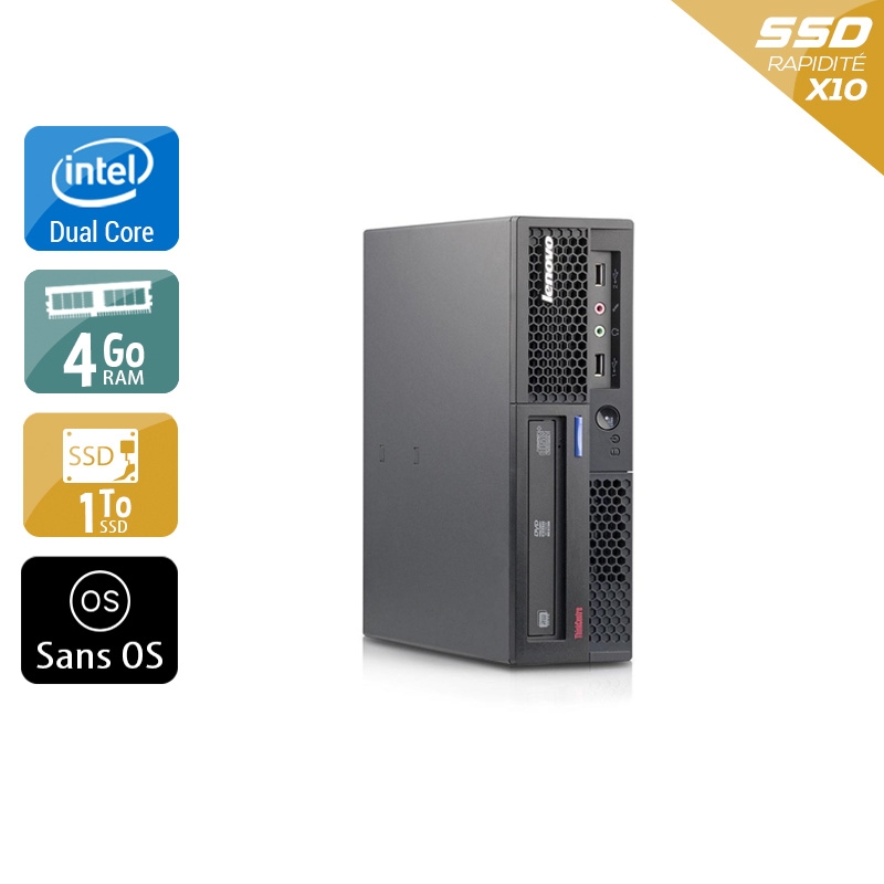 Lenovo ThinkCentre M58 USFF Dual Core 4Go RAM 1To SSD Sans OS