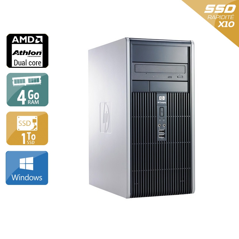 HP Compaq dc5850 Tower AMD Athlon Dual Core 4Go RAM 1To SSD Windows 10